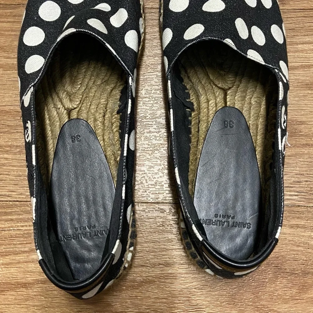 SAINT LAURENT polka dot Espadrille Flat - Picture 12 of 16